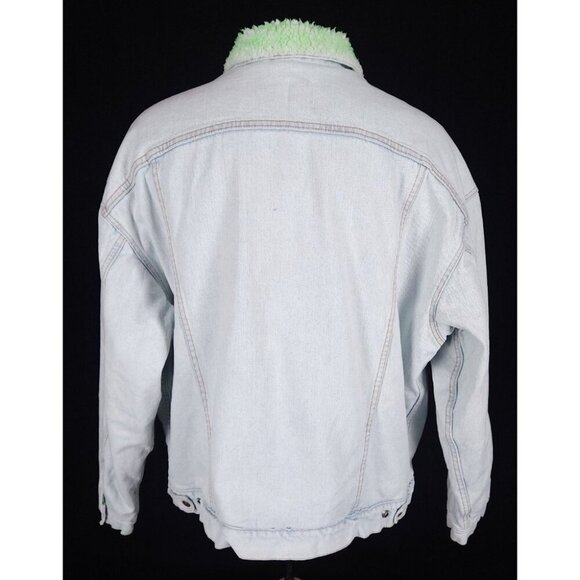 NotSoNormal Look Inside Faux Shearling Denim Jacket XL Mens NSN $487 - Picture 9 of 16